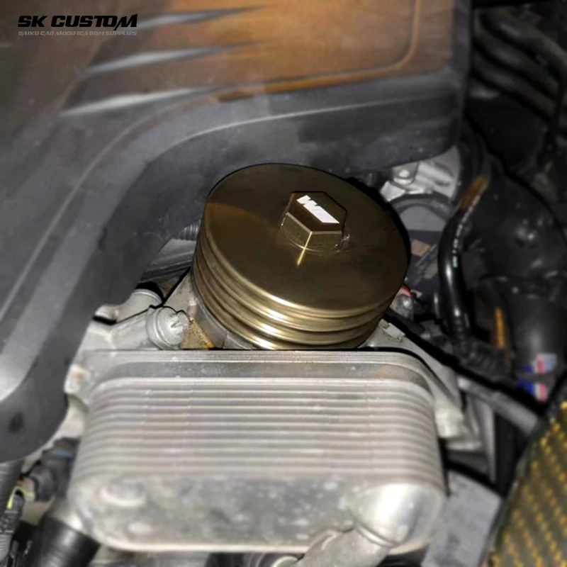 SKCUSTOM For BMW N20 N51 N52 N53 N54 N55 Z4 M3 M4 S55 Engine Oil Filter Housing AluminumAlloy Filter Cover Car Modification Part