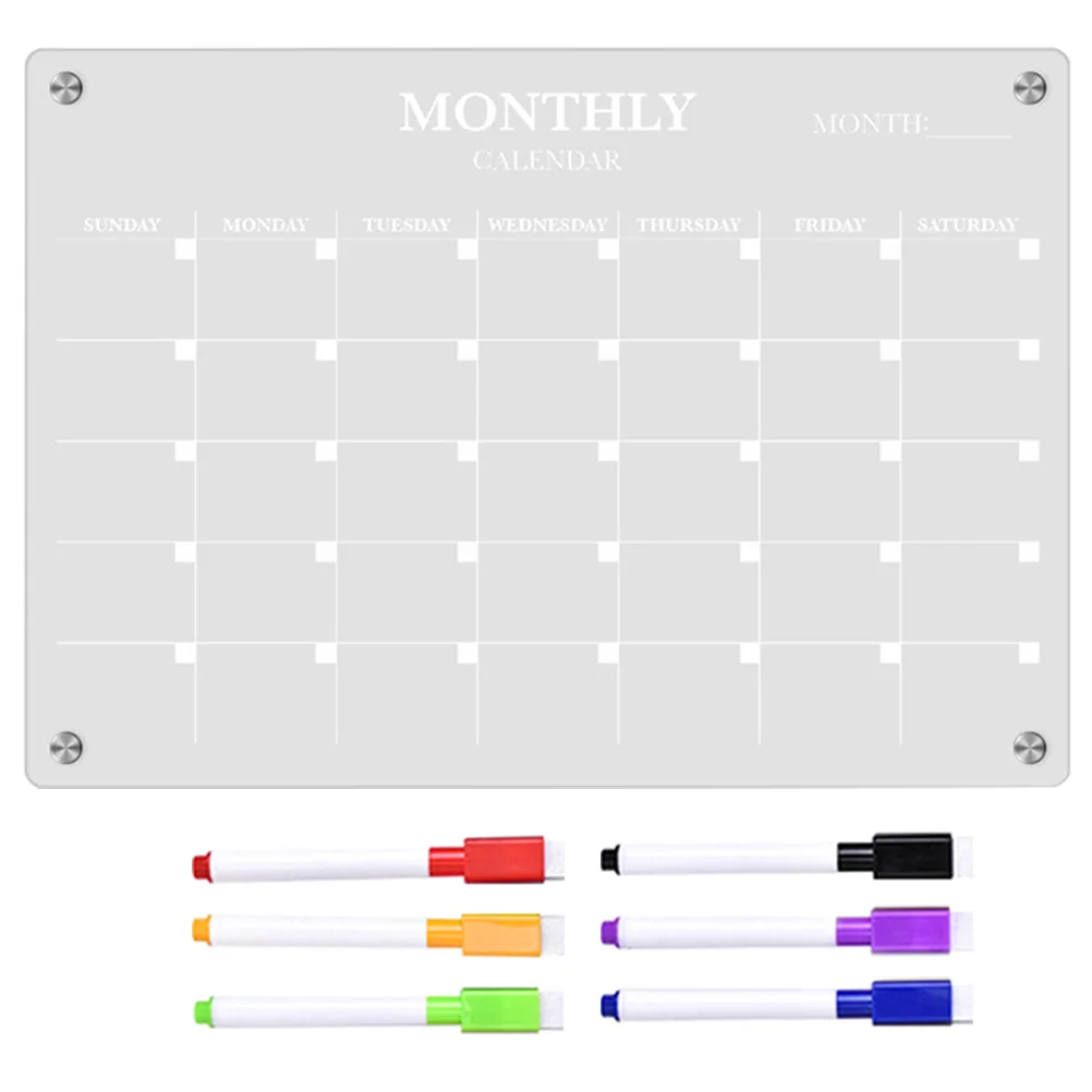 Magnetic Whiteboard Kitchen Plate Fridge Dry Erase Calendar Practical Acrylic Blank Board Schedule Transparent With  Pen 1pc board paint wood board small wooden chalk board kitchen restaurant signs writing notice message mark the price