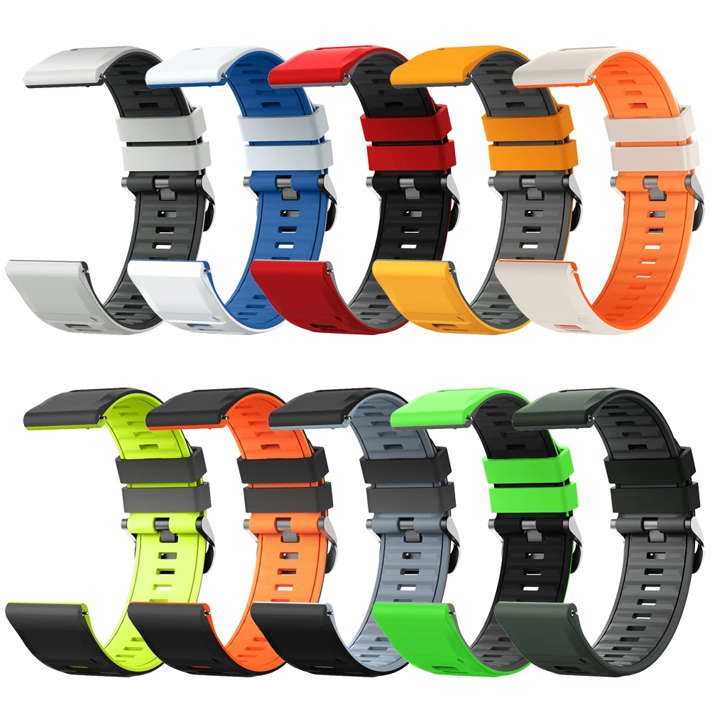 Silicone Replacement Strap for Garmin and Swatch Watches - 20/22mm Band Bracelet