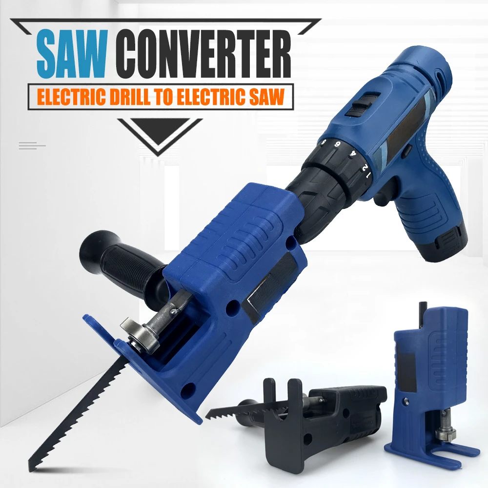 Modified To Electric Saws Reciprocating Saw Adapter Accessory Electric Saws Drill to Jig Saws Wood Cutting Tools 1pc 6 30mm twist square hole drill bits brocas auger mortising chisel extended saw for wood carving diy woodworking tools matkap