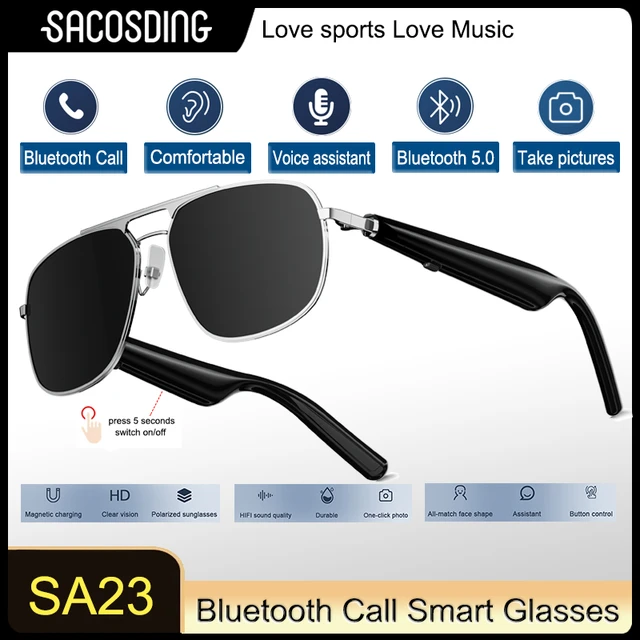 SACOSDING Smart Glasses Headset Wireless Bluetooth 5.0 Sunglasses Outdoor  Sport earphone HD Calling Music Anti-Blue Eyeglasses - AliExpress