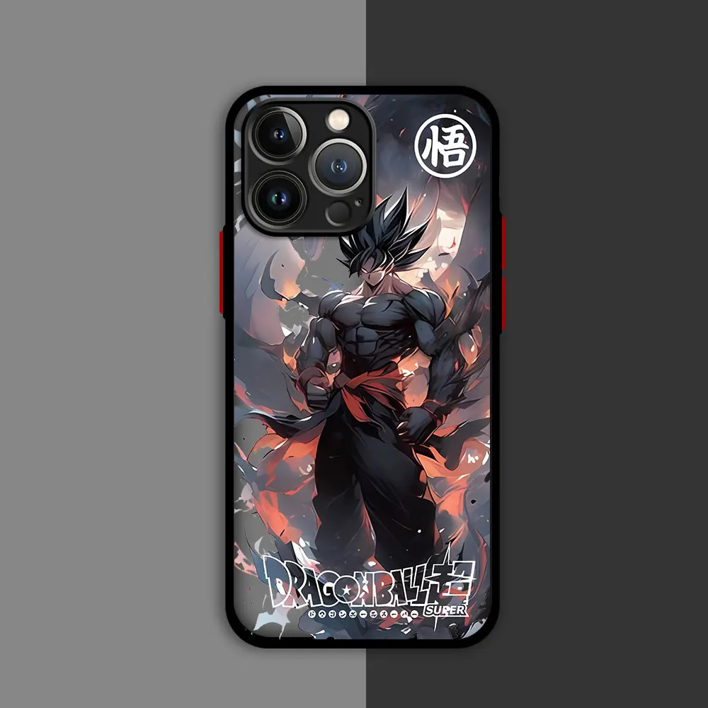 thumbnail image 1 of Funda mate para Apple iPhone 11, 15, 14 Pro Max, 13, 12 Mini, 7, 8 Plus, XR, X, XS, SE, 6, 6S, carcasa negra, hombre genial, Anime, DBZ, 1 of 5
