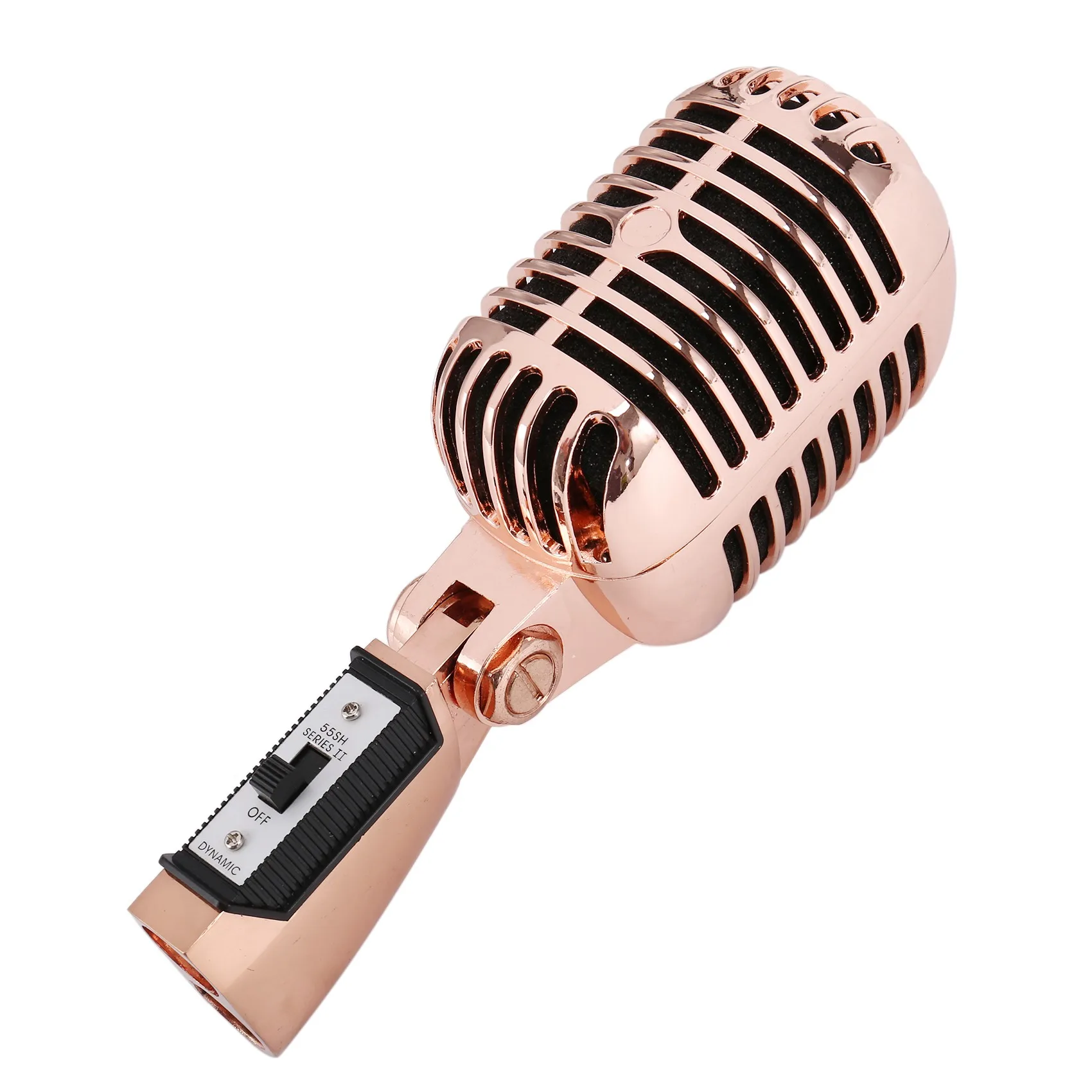 

Профессиональный проводной Винтажный Классический микрофон, динамический микрофон, микрофон для прямой трансляции, караоке (розовое золото)
