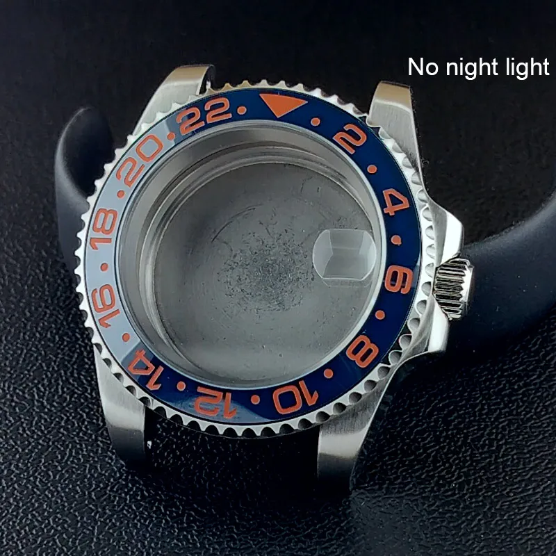 40MM Sapphire Glass GMT Bidirectional Rotation Watch Case with Accessories