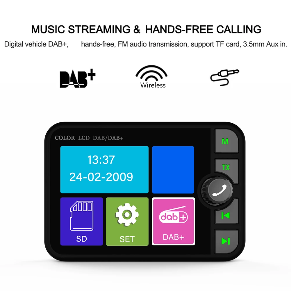   ׷ MP3 FM ۽ű, LCD ÷ ũ  ù,  ȣȯ 5.0 Dab  , 2.4 ġ
