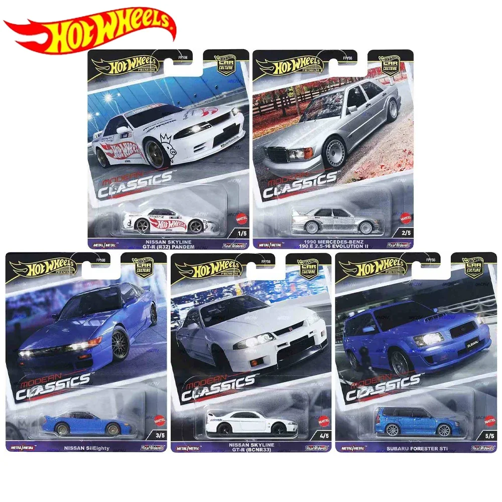 Hot Wheels Cars FPY86 NISSAN SKYLINE GT-R 1990 MERCEDES-BENZ 190 E Diecast Vehicle Model Cars Toys Boys Gift