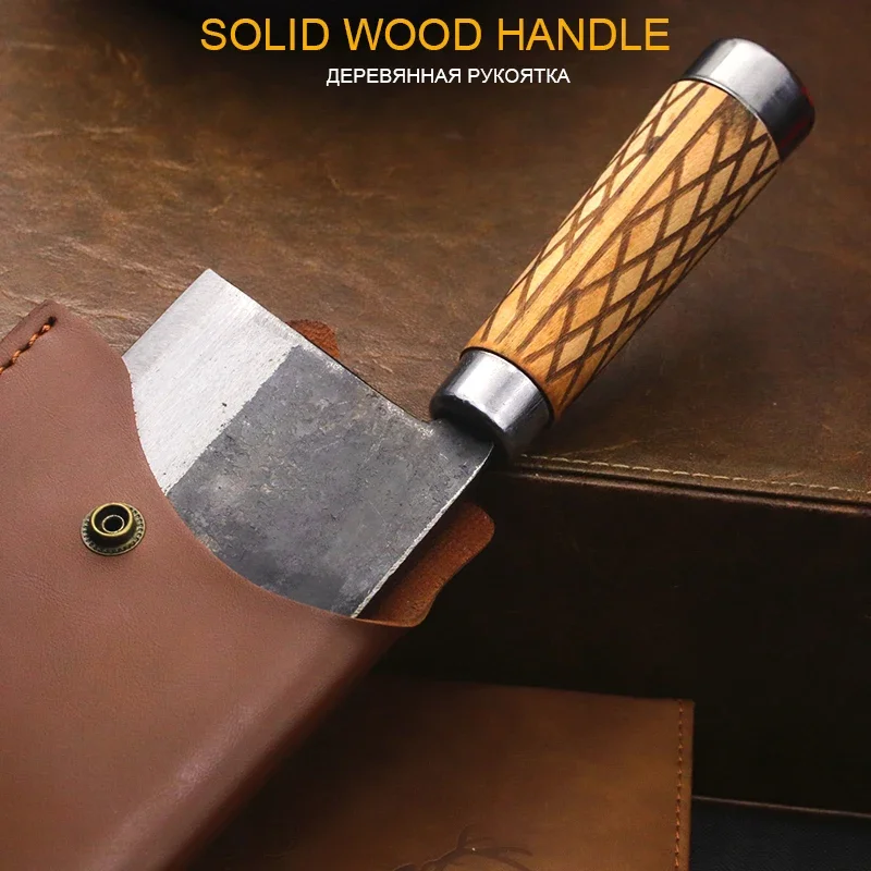 Description Picture 6 of itemHand forged 7.5-inch old kitchen knife with steel blade Home chopping multi-purpose knife solid wood handle chef's knife