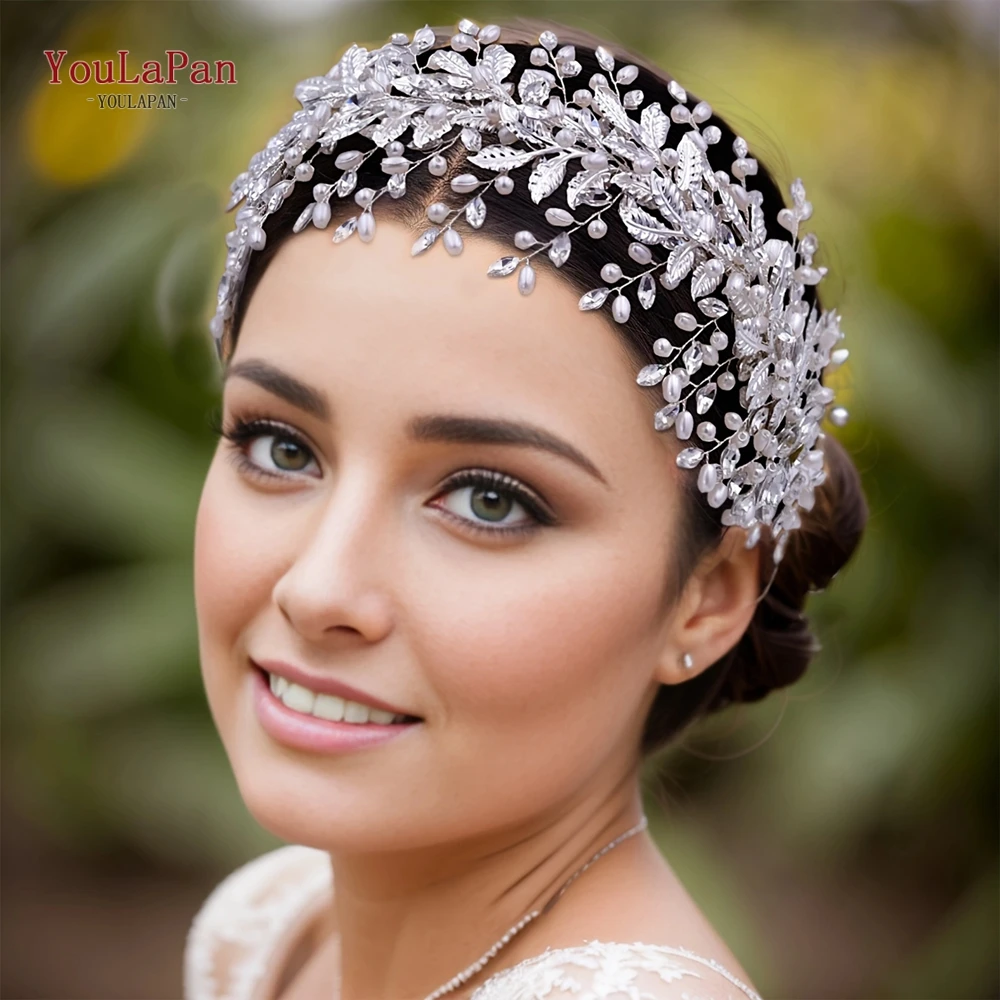 

TOPQUEEN Bridal Headpieces Wedding Rhinestone Hair Accessories Pearl Headband Hair Jewelry Wedding Tiara and Crown HP322