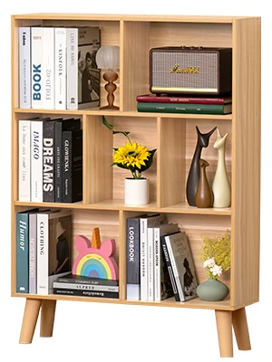 LEYAOYAO Wooden 7 Cube Book Shelf
