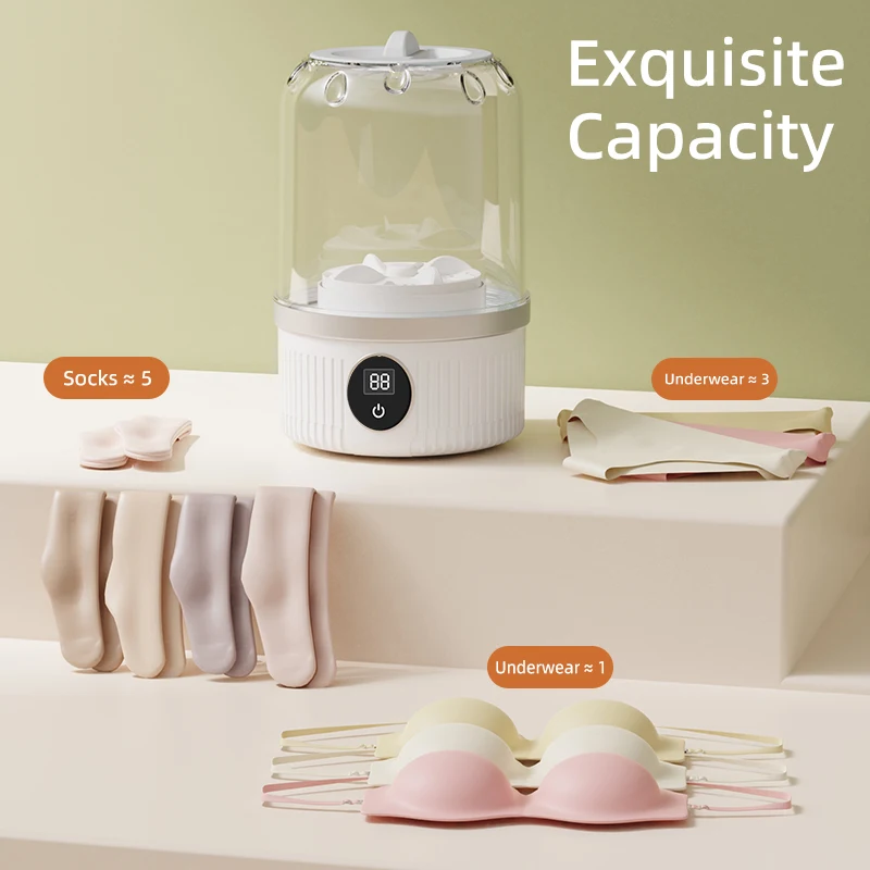 Mini Electric Underwear Washer Rechargeable Portable Socks Cleaning Machine Household Small Laundry Cleaner for Socks Underwear