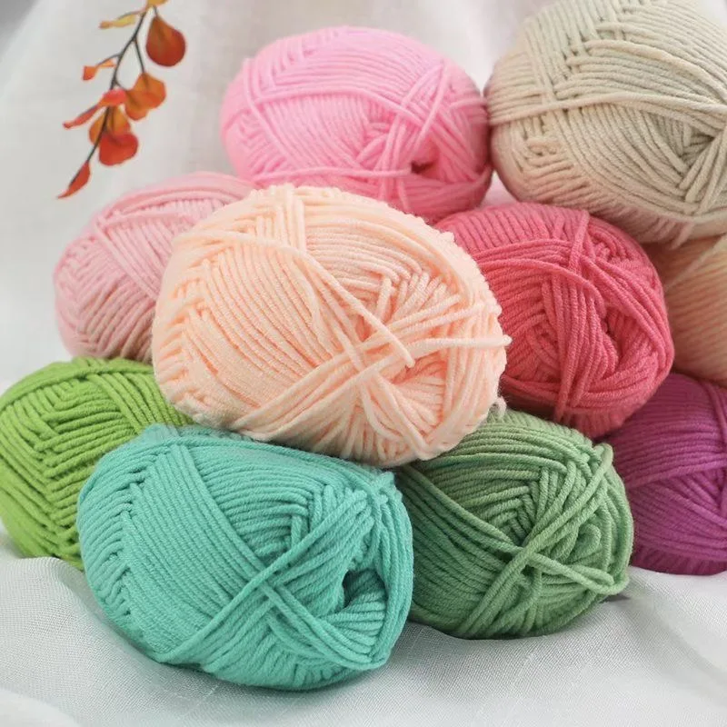 Luxurious Soft Milk Cotton Yarn Pack for Knitting and Crochet Projects - 5PCS, Total 250g