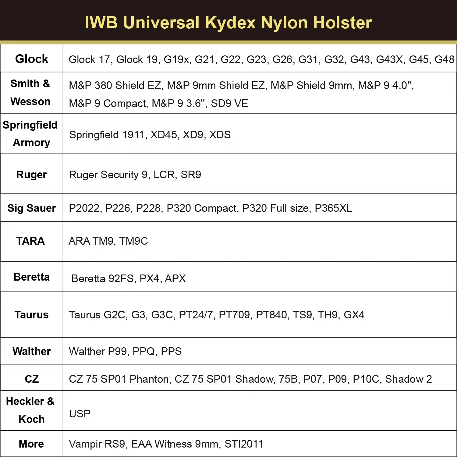 Kydex and Nylon Hybrid Universal Holster for G19 G17 M&P Shield and Similar Right Left Hand pistol holster gun holster hunting holster