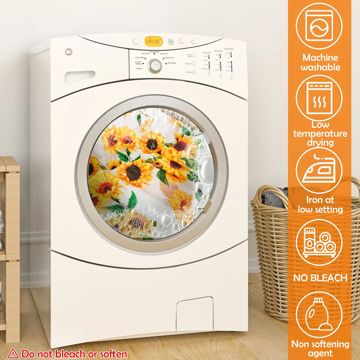 3Pc Curtains With Valance and Washable Tier Sunflower Curtain Set with Light Filtering Polyester Curtains for Home Kitchen Decor