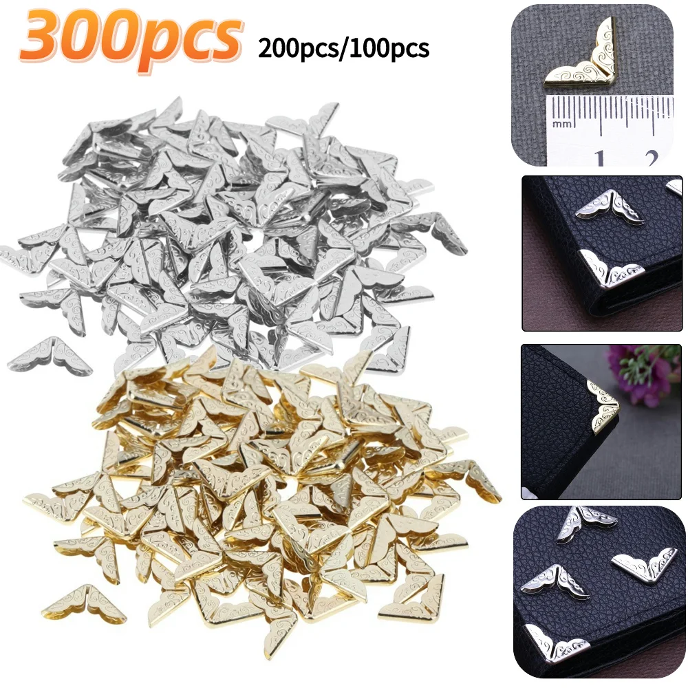 300-100pcs tónový jazyk scrapbooking alb kout chrániče karta akta jídelní lístek kov kniha pro scrapbooks menus folders kout chrániče