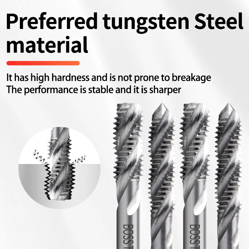 Carbide Tungsten Steel JIS Standard Spiral Fluted Tap M2 M3 M4 M5 M6 M8 Machine Screw Thread Taps Fo