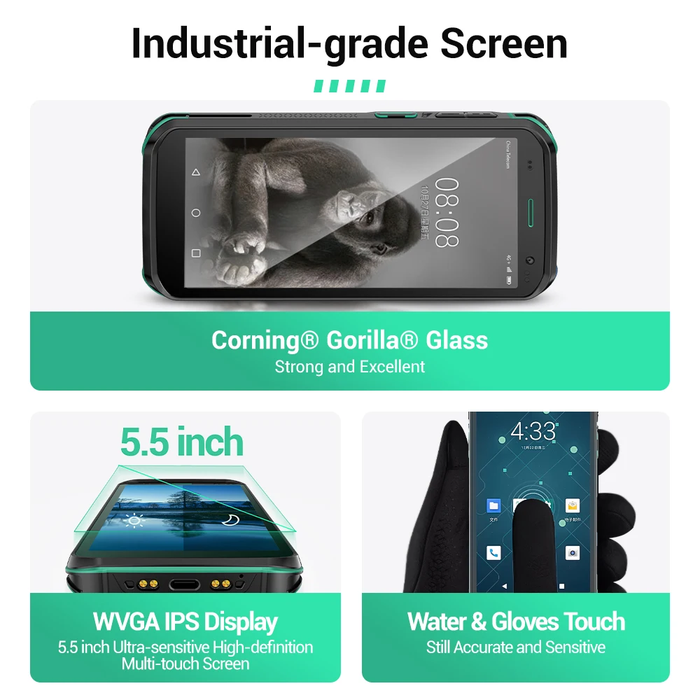 휴대용 컴퓨터 1D 2D NFC 바코드 스캐너 데이터 수집기, 창고 관리용, 안드로이드 11, IP68 터미널 PDA, IP68, 5.5 인치