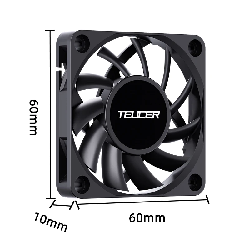 TEUCER UT-6010 Chassis Cooling Fan 6cm Small Size Fan 12V Suitable for CPU Desktop Computer