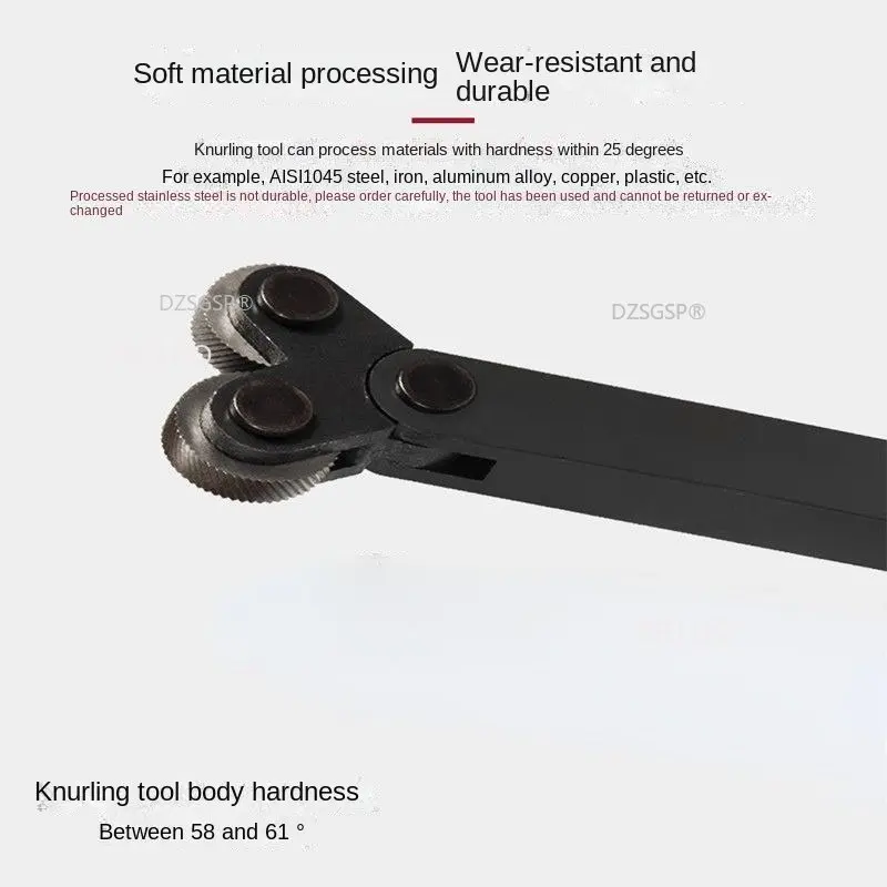 Knife Hob Nurling Tool Steel Double Wheel Rectilinear Pitch Knurling Set 0.5mm 1mm 2mm Embossing Wheel Reticulated Knurling