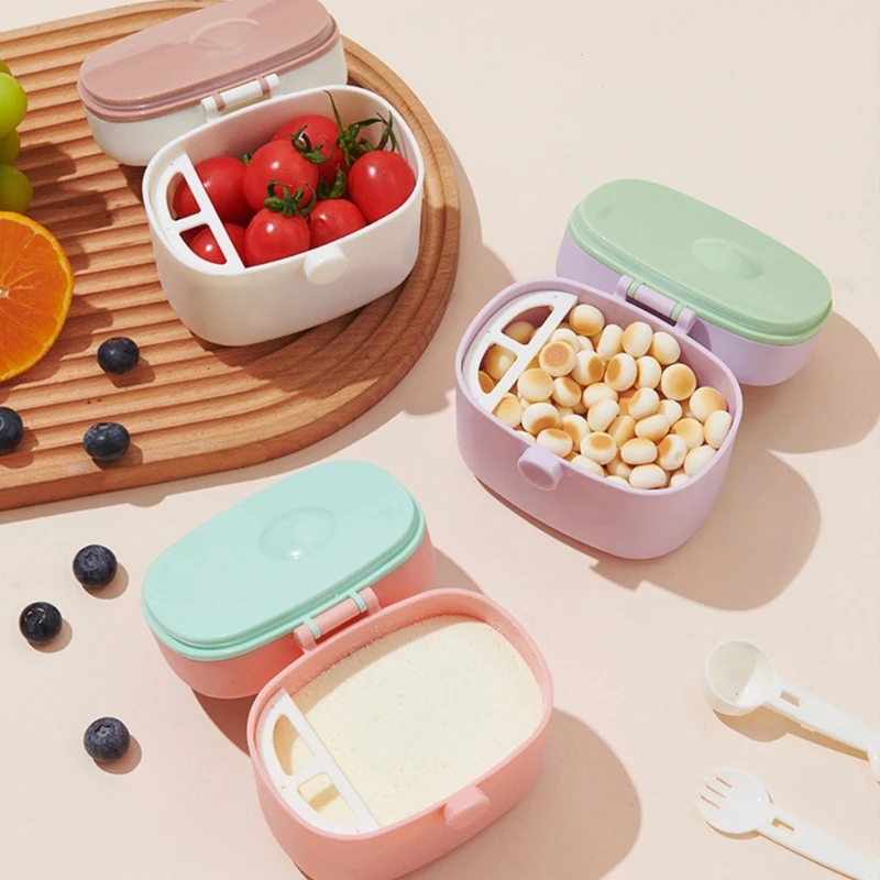 Infant Milk Powder Storage Box Formula Dispenser Container Box Portable Baby Organizing Case with Dual Seal Cover