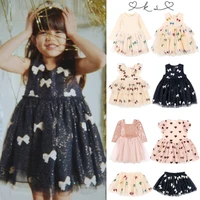 Robes de princesse pour bébés filles KS printemps 2026, vêtements pour enfants, robes à nœud papillon en maille à paillettes, nouvelles jupes pour enfants, robes de fête 1