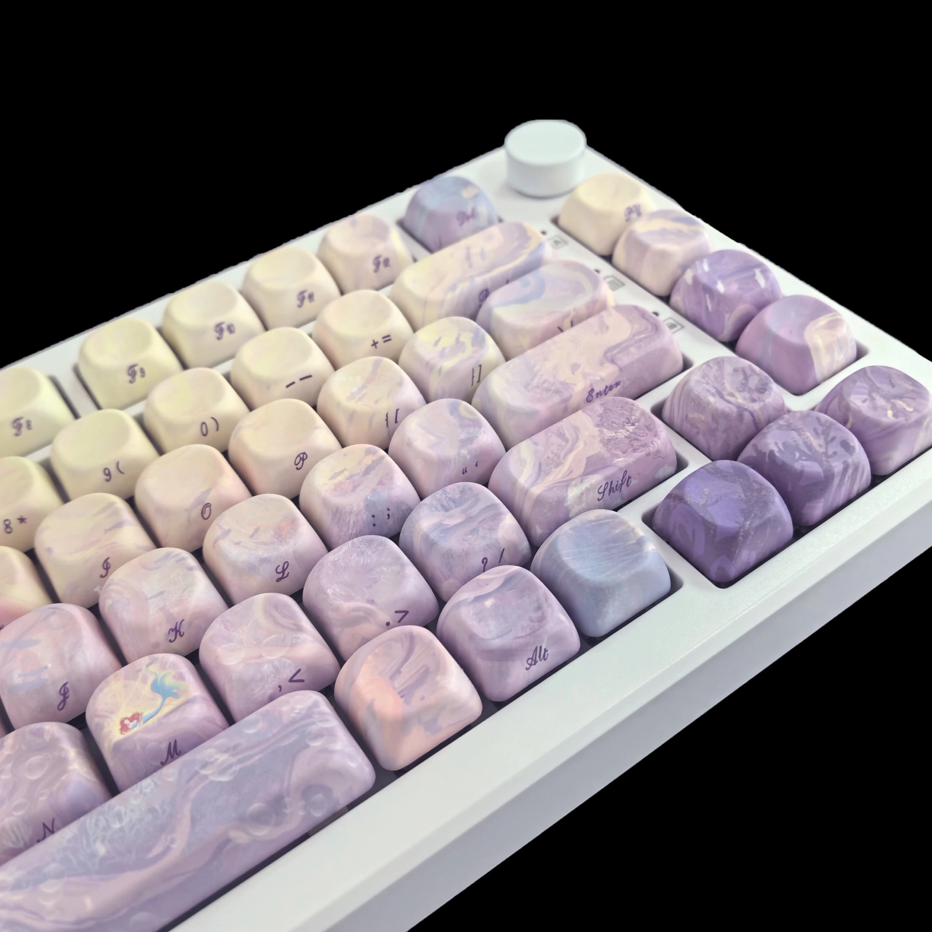 Coral Roxo Fosco Keycaps, Pbt Moa Cereja,