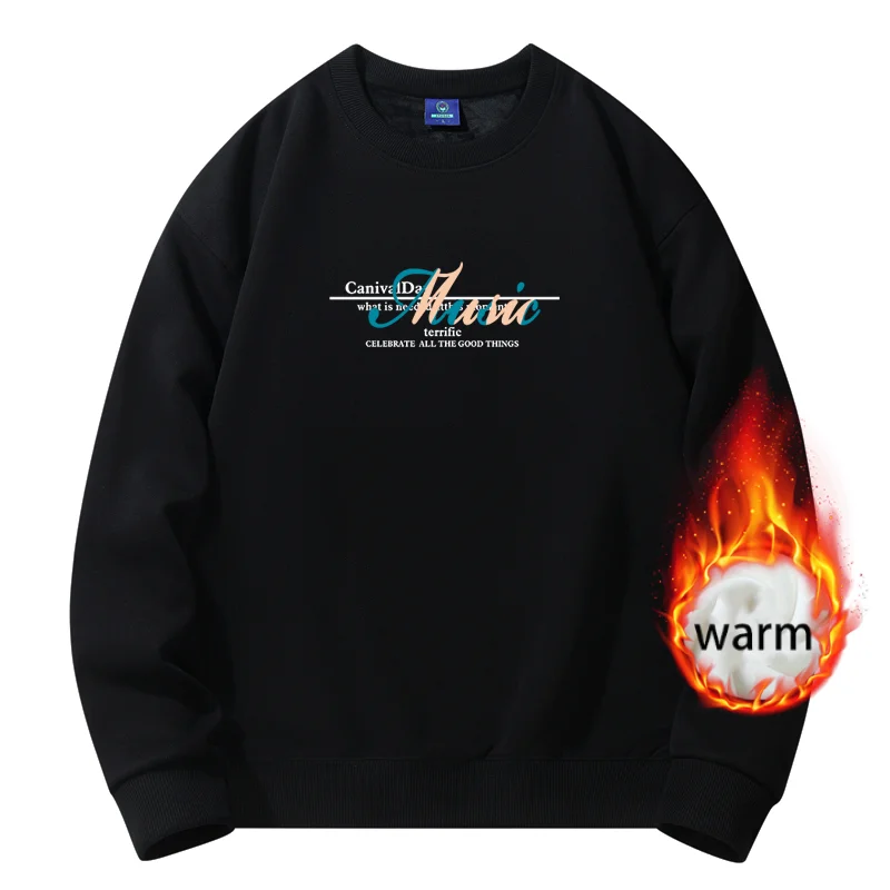 

Winter Clothes for Men Designer Clothes Men Graphic Sweatshirts Cotton Loose Plush Harajuku Top New 2023 Round Neck Sweater