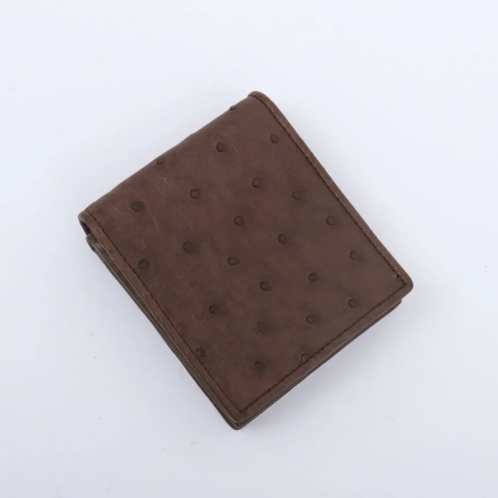 2024 New Fashion Ostrich Leather Men's Wallet Genuine Leather Short Wallet Business And Leisure Small Card Holder Wallet 45 5