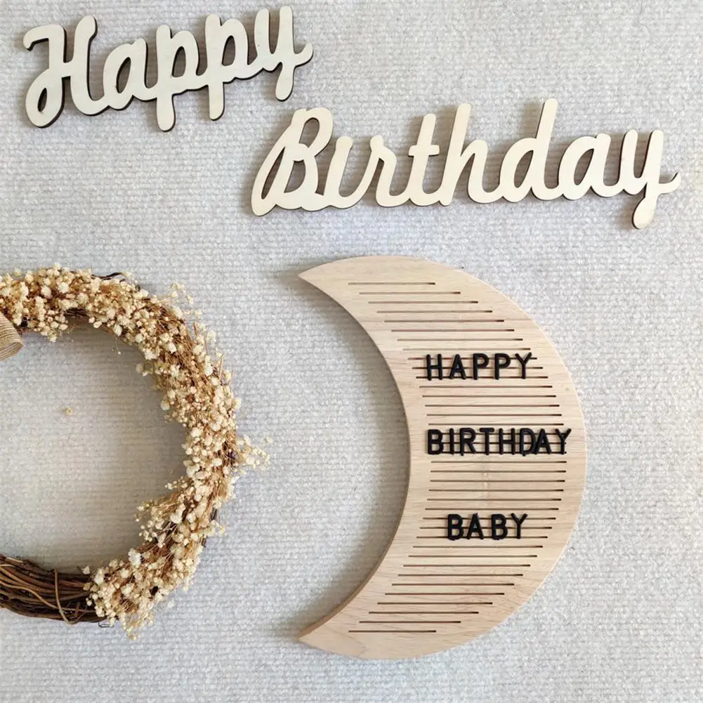 Brief Board Herbruikbare Eiken Maan Message Board Houten Decoratie Baby Foto Props Voor Kinderkamer