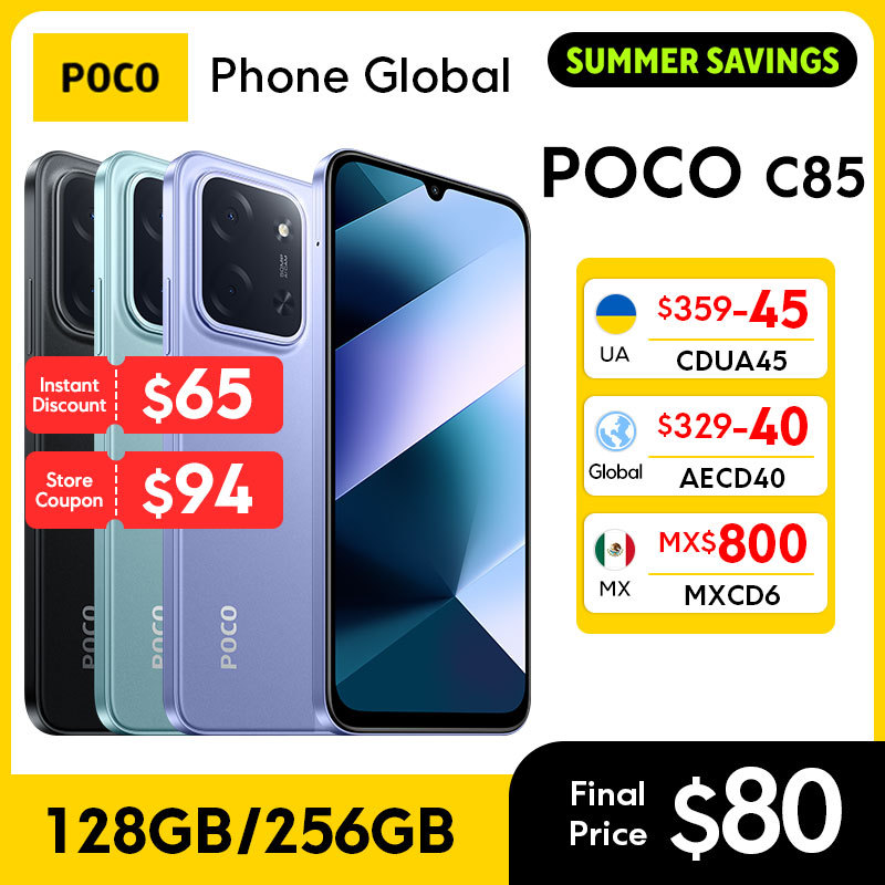  New POCO C85 Global Version Smartphone 128GB 256GB MediaTek Helio G81-Ultra 6.9" Dot Drop Display 50MP Main Camera 6000mAh NFC