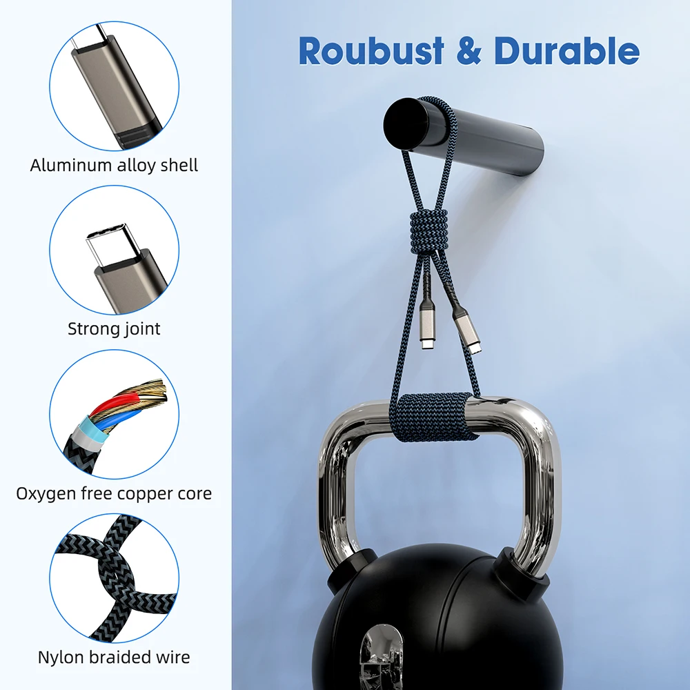 USB 3.2 Type-C to Type-C Fast Charging Cable, 60W PD, Available in 1m, 2m, 3m Lengths