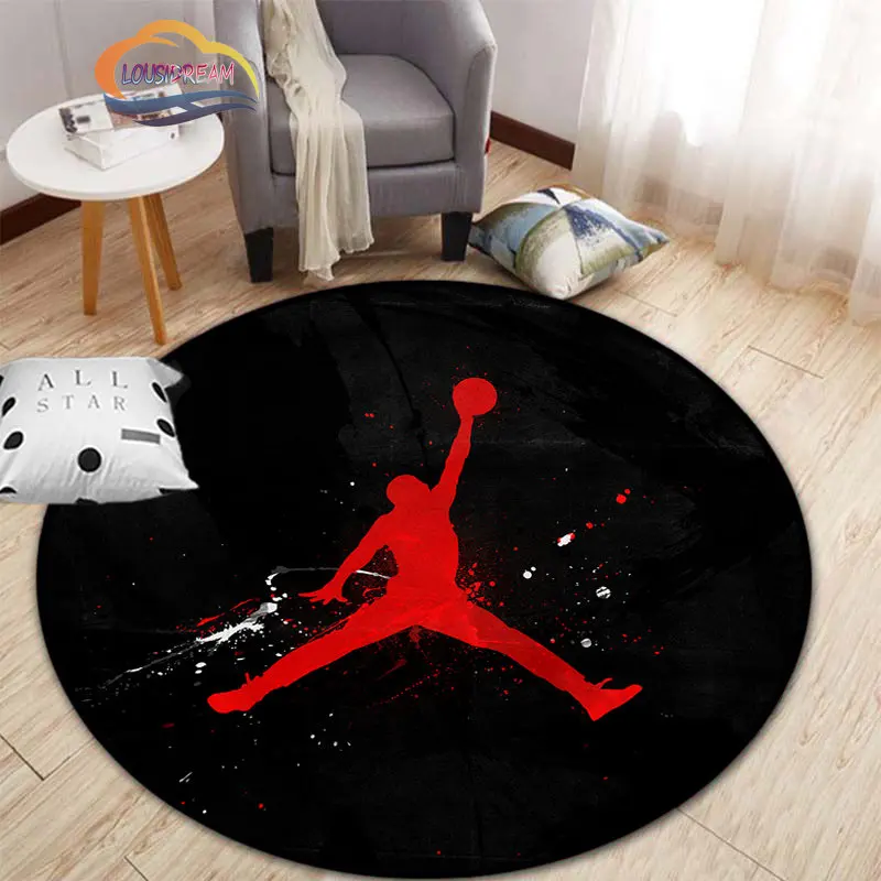 

3D Printing Basketball Round Carpet Children and Boys Sports Circular Rug Bedroom Decoration circular Chair Mat Tent