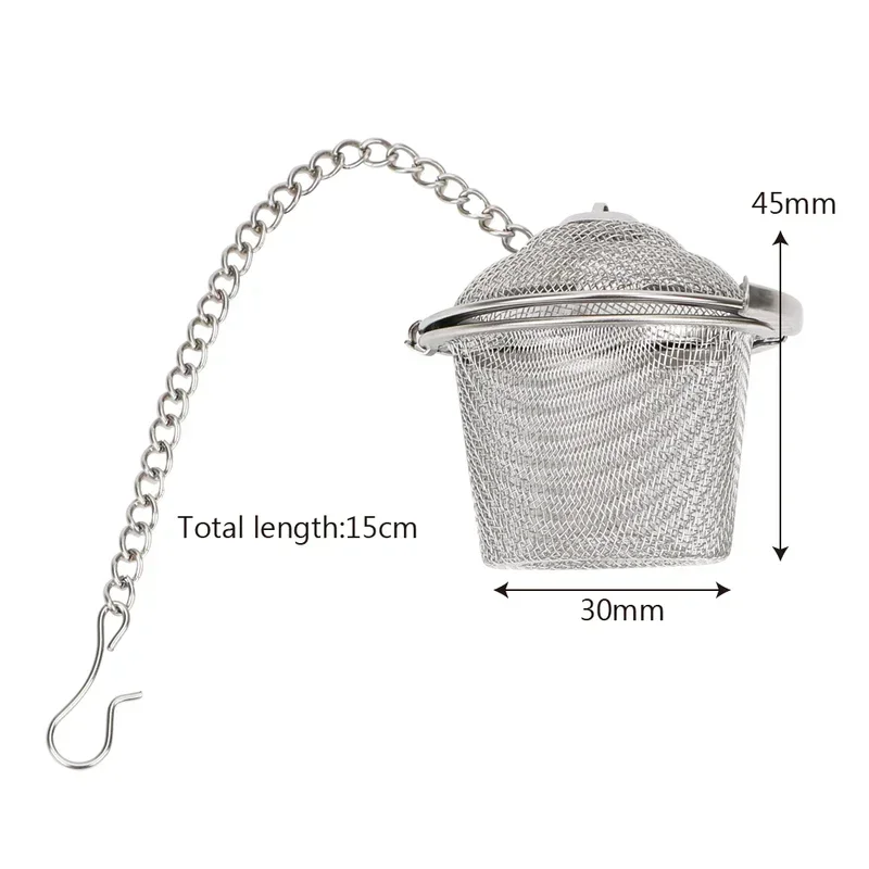 Tea Spice Strainer Seasoning Ball Silver Reusable Herbal Ball Tea Spice Strainer Stainless Mesh Tea kettle Locking Tea Filter
