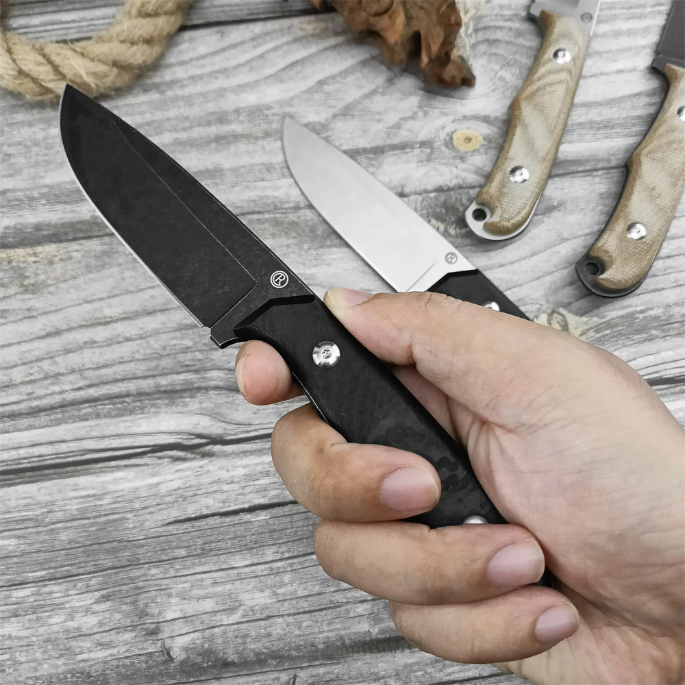 High Quality Fixed Blade Knife Outdoor Hunting Cutting Knife D2 Blade G10 / Flax Handle EDC Camping Hiking Survival Tools Gift 4