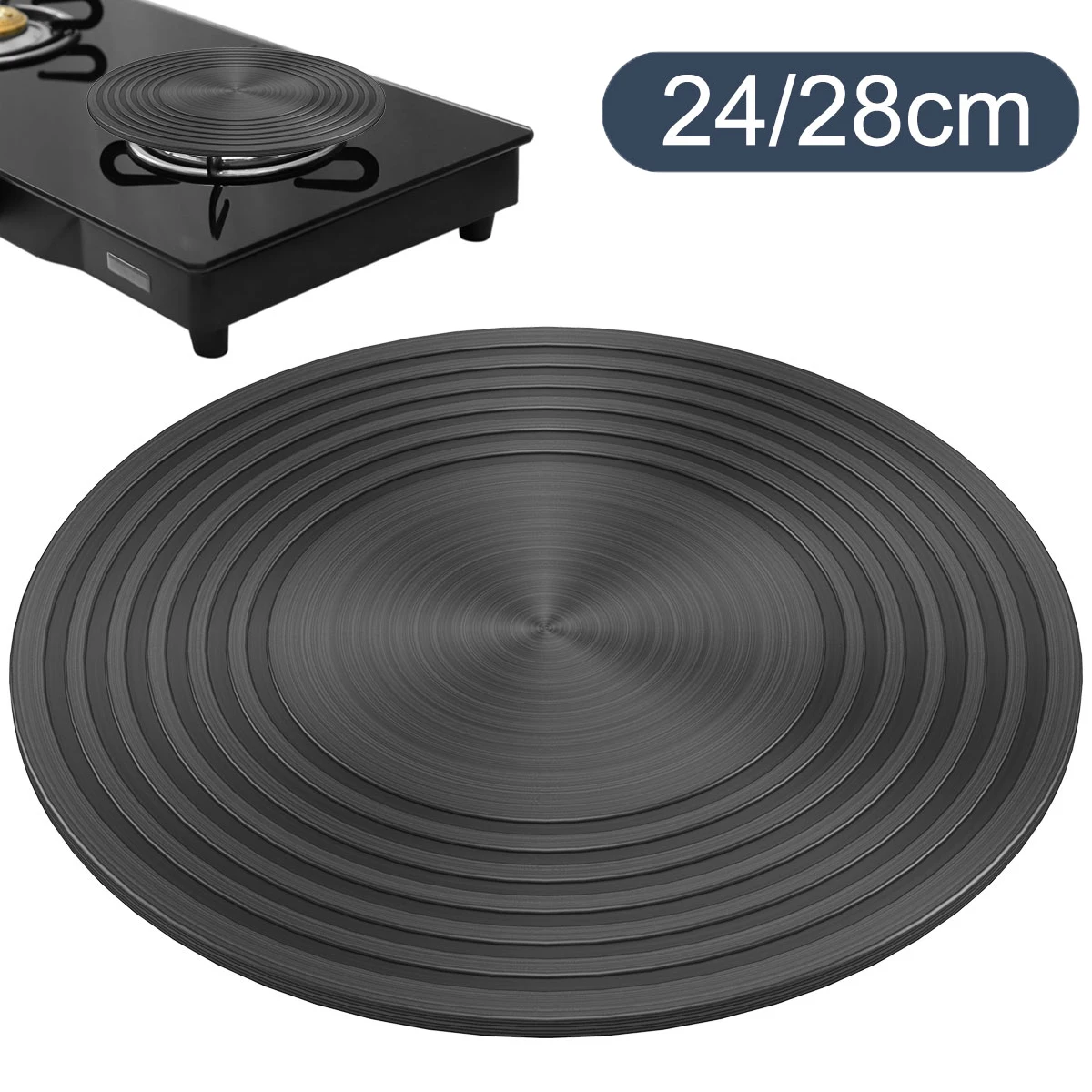 24/28cm Round Heat Diffuser Plate for Gas Stove Food Defrosting Tray Non-slip Double-Sided Cooktop Simmer Plate Kitchen Utensils