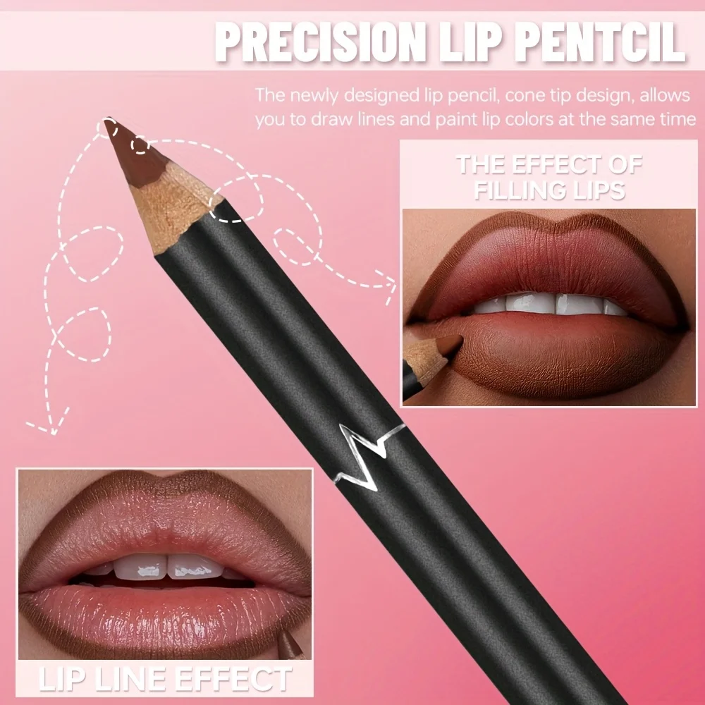 Gradient Lips Set, Lip Liner + Glass Lip Gloss, Mirror Shine Finish, Smooth Blend, Nude Shades, Long-Lasting_voghion.com