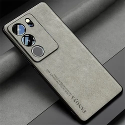 Luxury PU Leather Shockproof Phone Back Cover with Silicone Bumper for Vivo V23 Pro (GRAY)