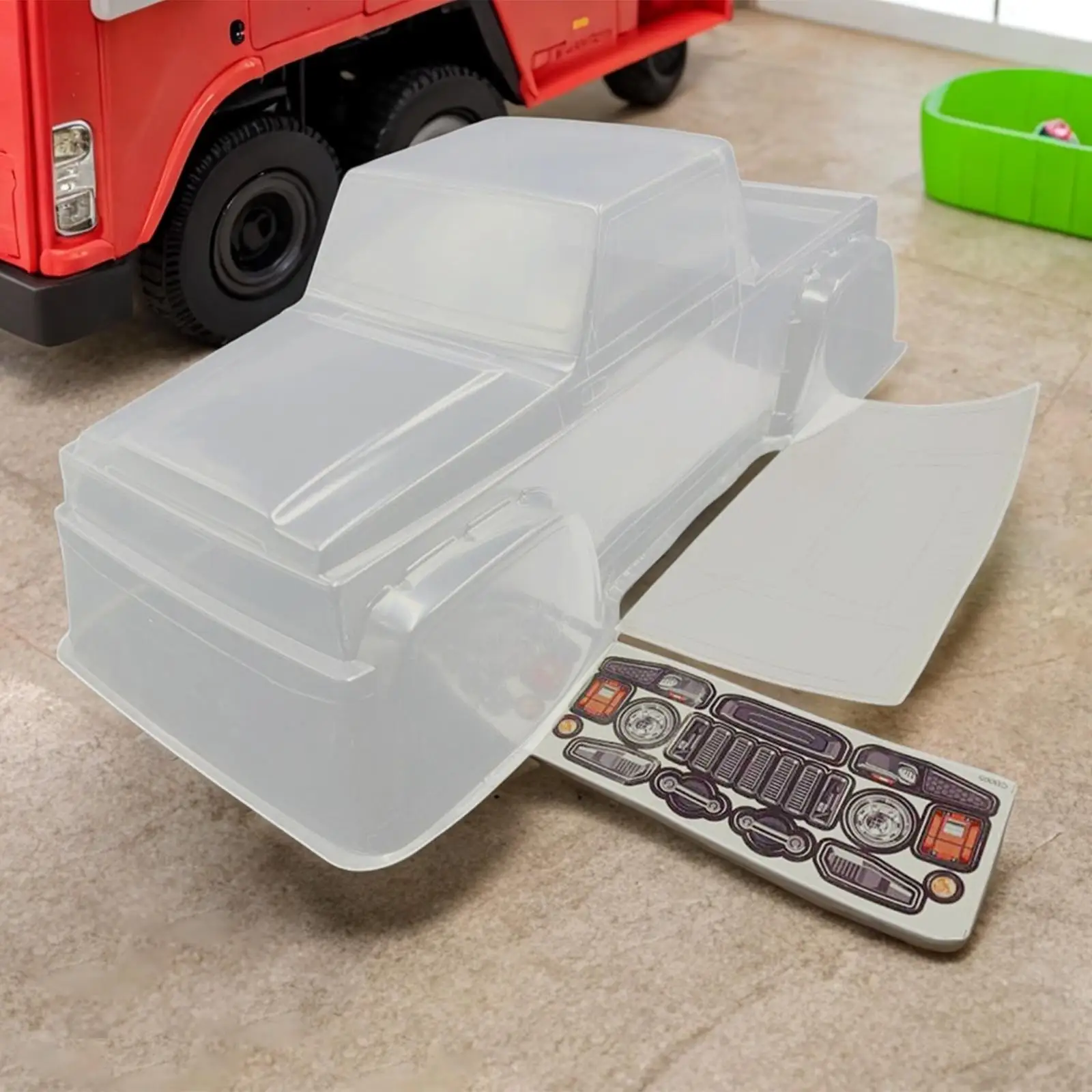 Coque de carrosserie RC transparente 1/10 pour RC4WD TF2, vue arrière