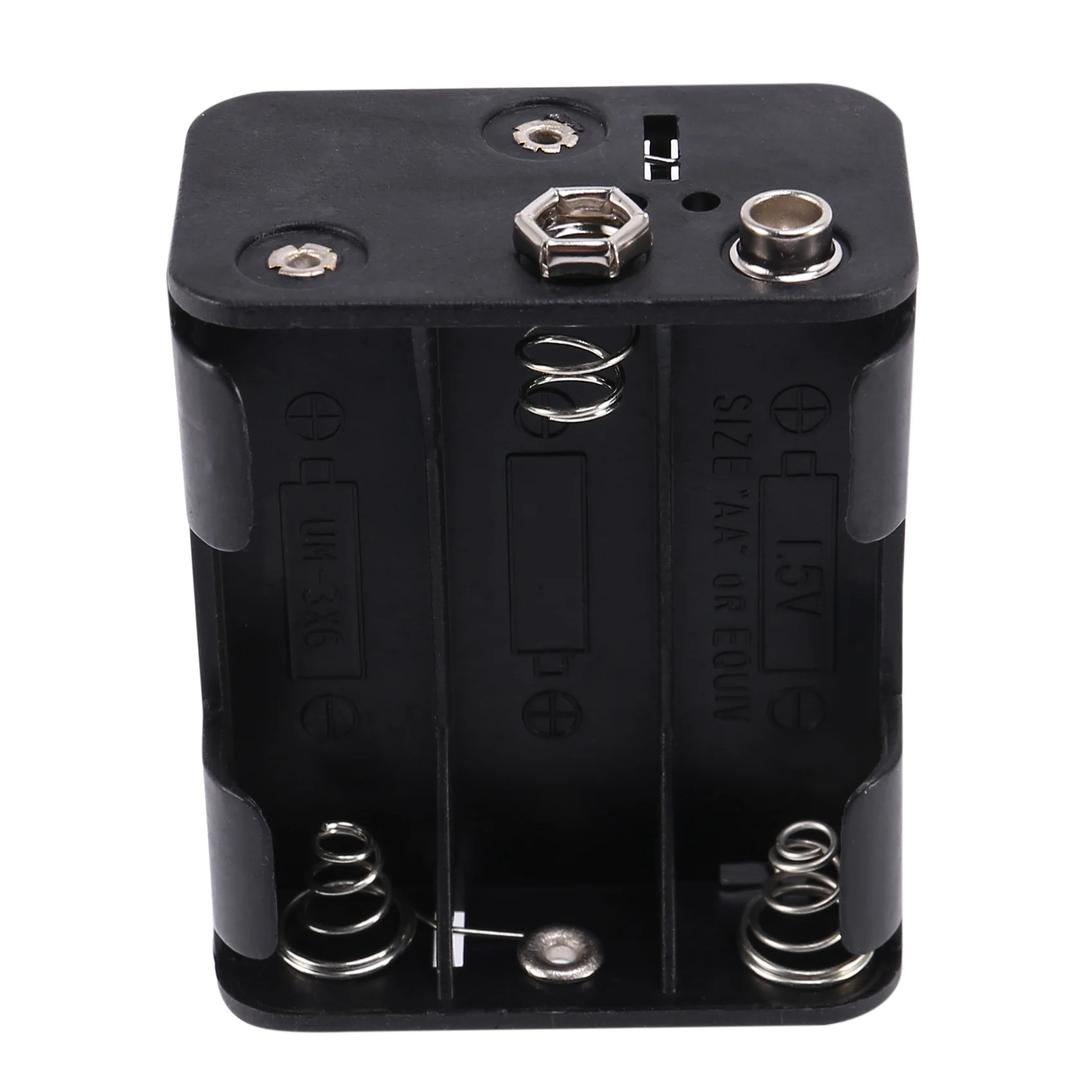Double Side Spring 6 x 1.5 V AA Battery Holder Case Box Black