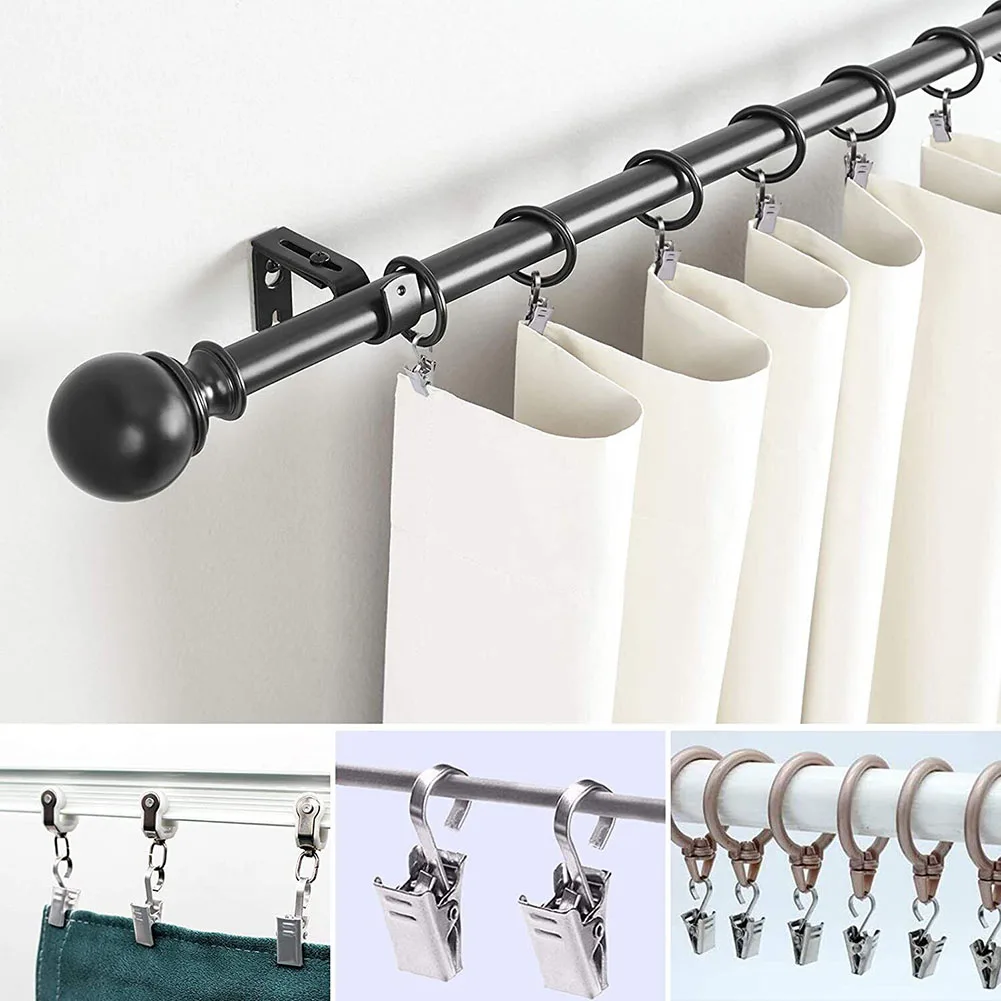 

50Pcs Curtain Clip 430 Stainless Steel Curtain Clips With Clip Hooks Curtain Hooks Thickened Flat Hook Clip Curtain Decorative