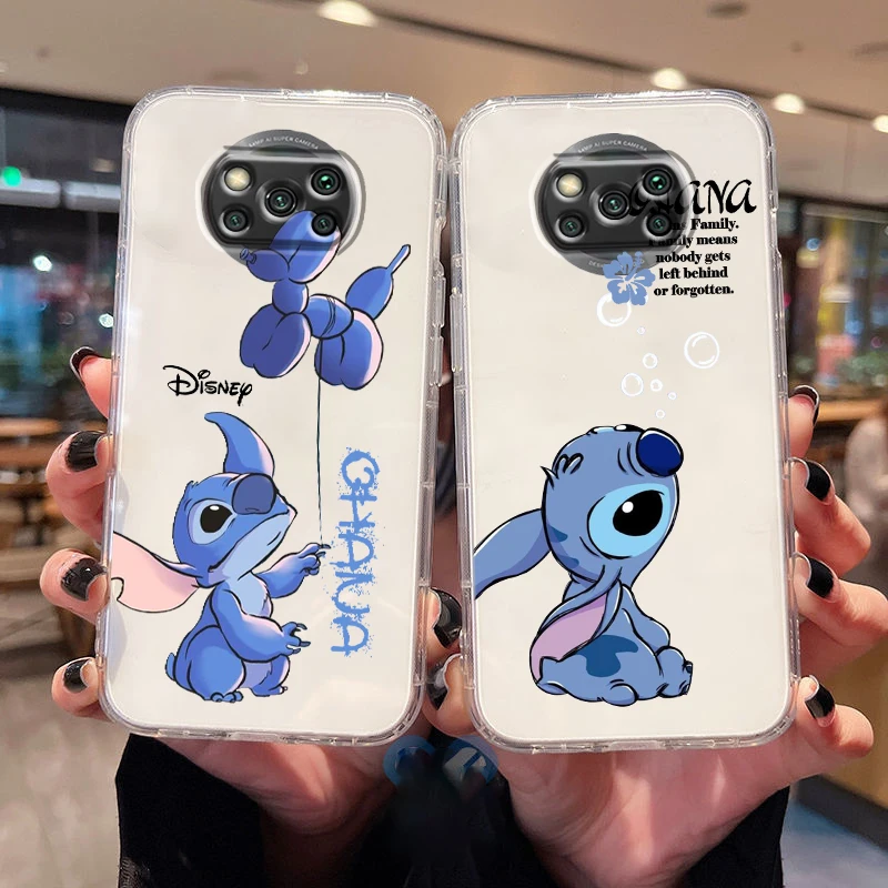 

Disney Stitch Cool For Poco X5 C55 C40 C50 F4 M4 X4 GT X3 F3 GT M3 C3 NFC Pro Mix3 Transparent Phone Case