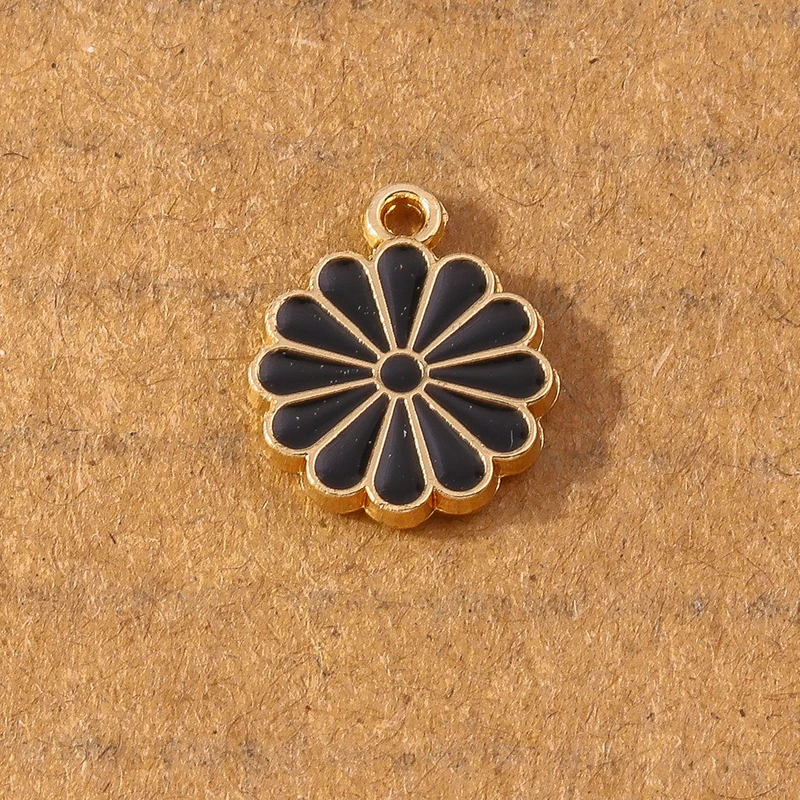 10 Stück süße Emaille-Sonnenblumen-Charms-Anhänger für Halskette, Armband, Ohrringe, DIY-Schmuckherstellung, Zubehör, Zubehör – Detail 12