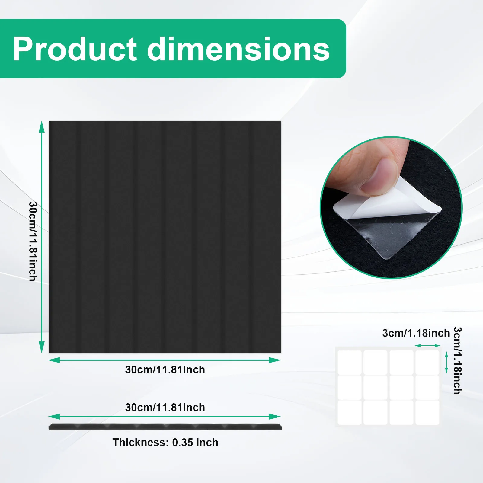 12Pcs Felt Bulletin Board Tiles for Photos Memos Home and Office Felt Bulletin Board with Removable Adhesive Tabs Wall Decor