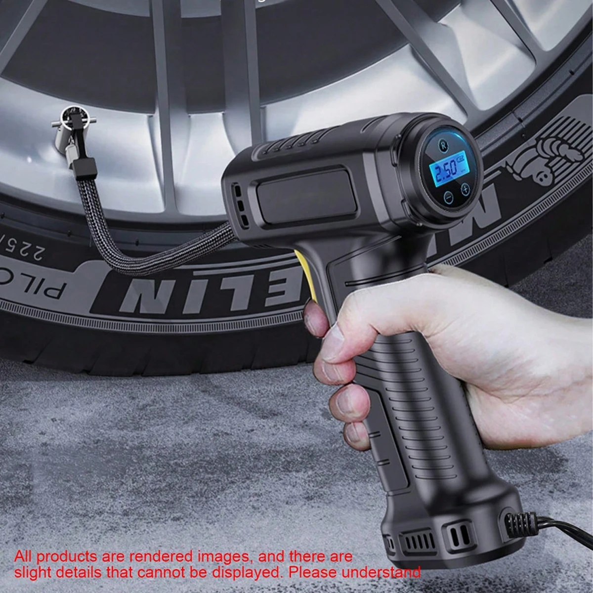 Handheld Air Compressor Wired Inflatable Pump Portable Air Pump Tire Inflator Digital for Car Bicycle Balls Inflator Equipment