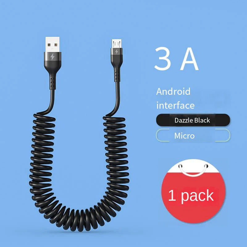 Rapid Charge Telescopic USB Cable with Dual-Type Connectors