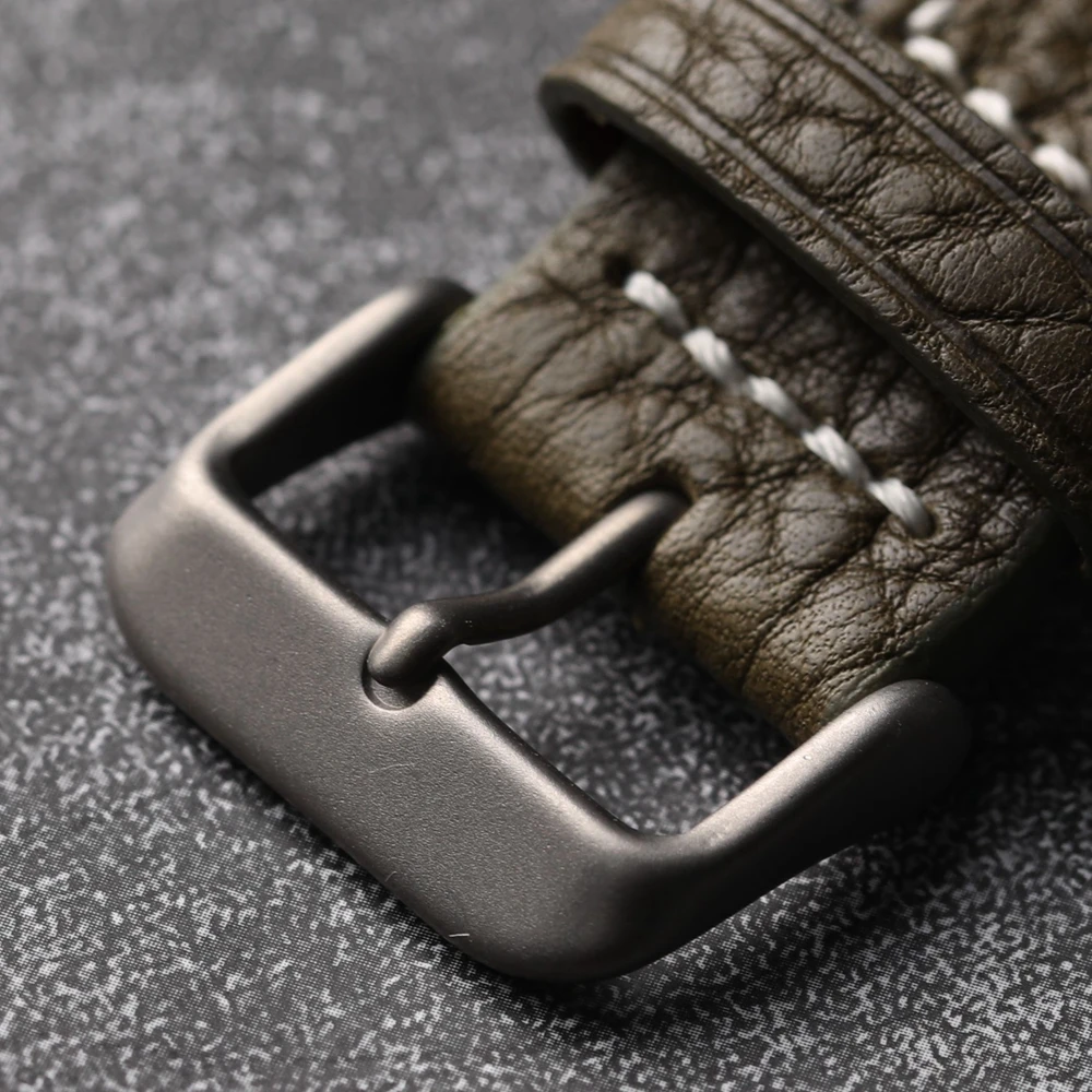 Premium Titanium Alloy Retro Leather Strap Buckle - Small Hole Metal Watch Accessory