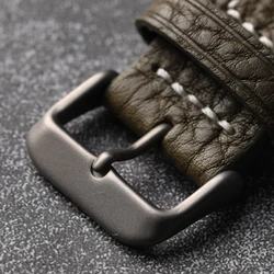 Premium Titanium Alloy Retro Leather Strap Buckle - Small Hole Metal Watch Accessory (20MM widths)