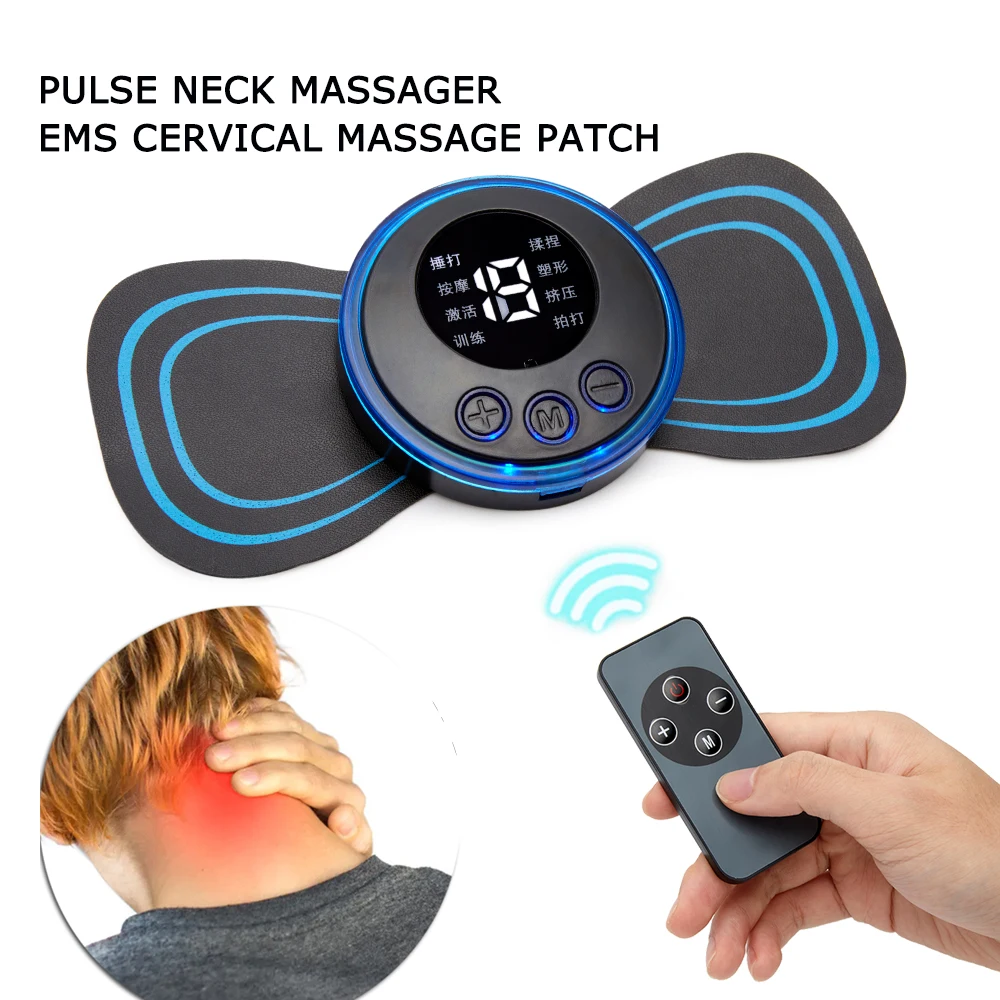 EMS Pulse Neck Massager Sticker Tens Cervical Massageador Back Masajeador  Patch Muscle Stimulator Pain Relief Gel Pads Stretcher - AliExpress