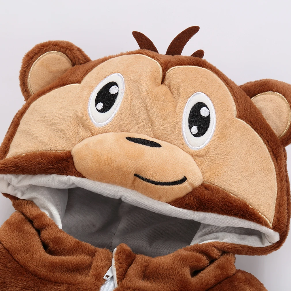 0-4Y Kigurumi Kids Pajamas Zipper Lion Dinosaur Monkey Anime Cosplay Costume Winter Flannel Toddler Boy Pyjama Baby Girl Onesie