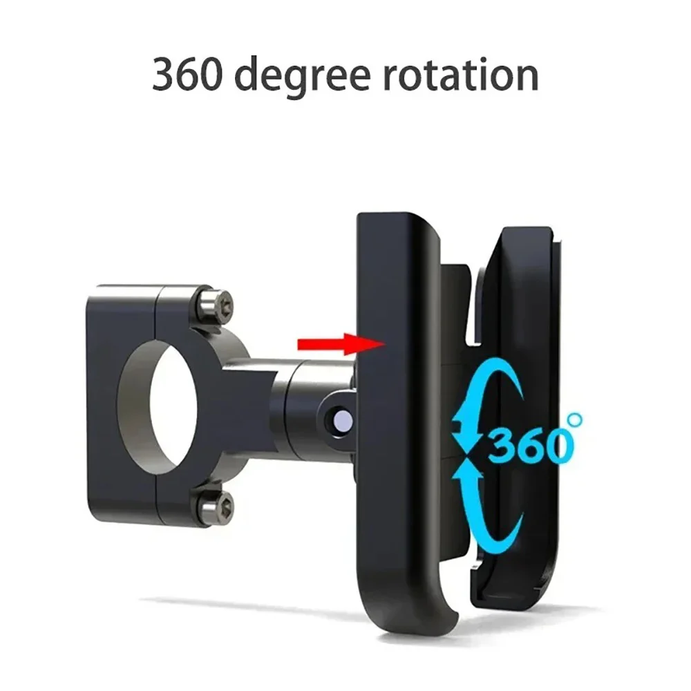 Supporto per Telefono da Moto e Bicicletta Rotazione a 360° in Lega di Alluminio - immagine 4