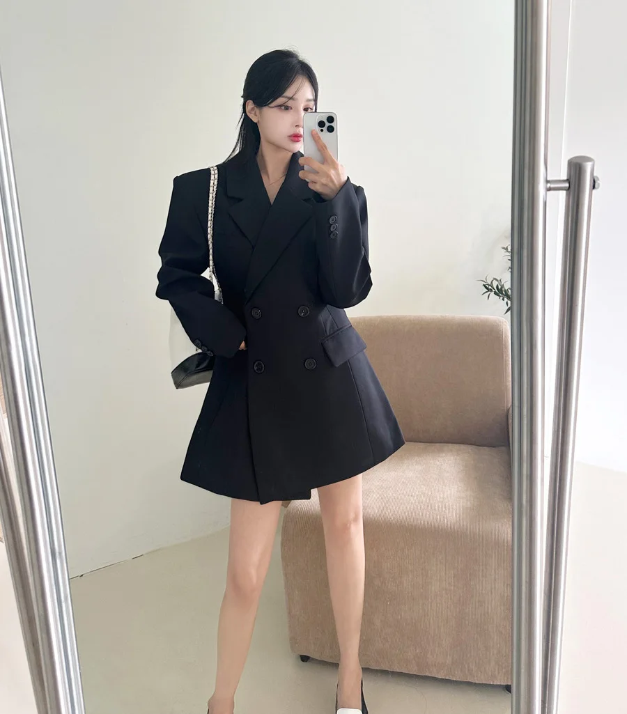 Autumn New Elegant Blazer Coats for Women Long Sleeve Office Lady Korean Fashion Casual Loose Street Trends Solid Blazers Jacket
